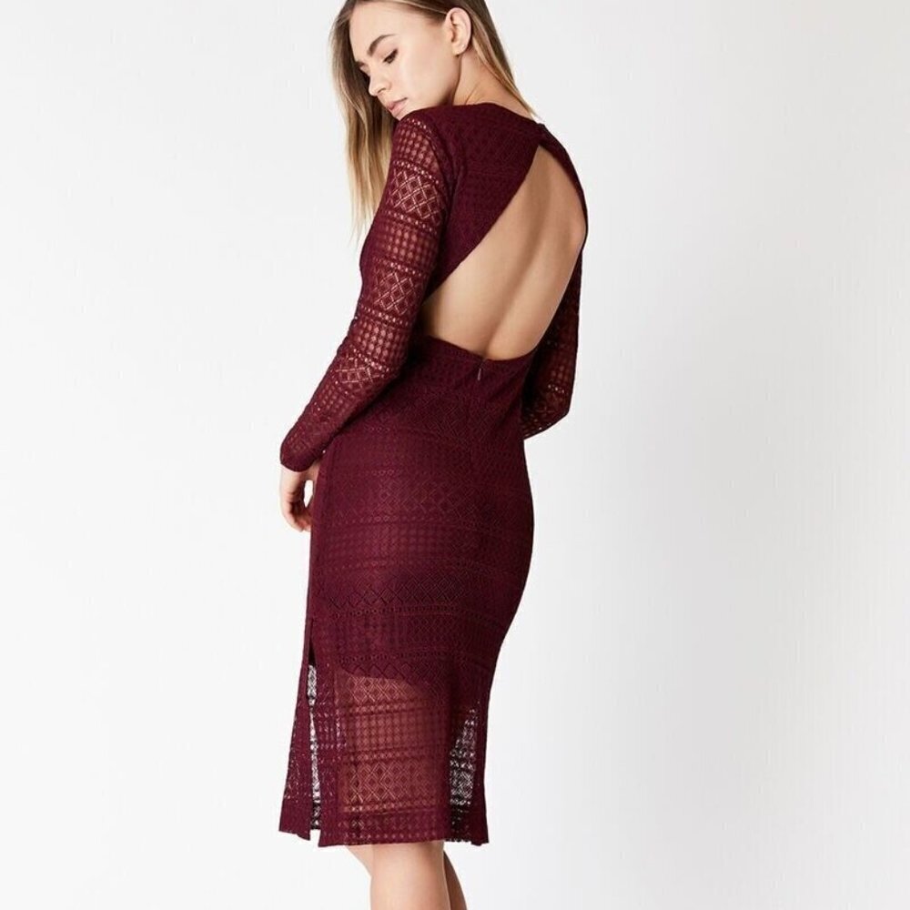 NEW Bardot Marion Lace Dress Size 4 Women's Burgundy NWT